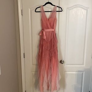 Teeze Me Ruffled Glitter-Mesh Gown